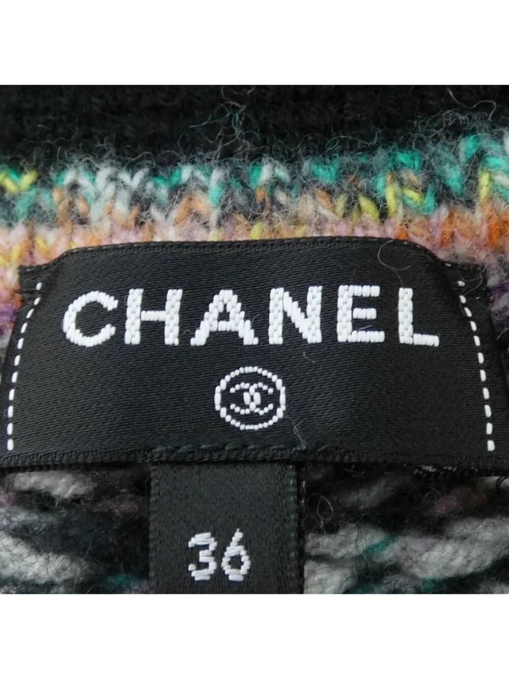 Chanel Knit Top Cashmere Black Green